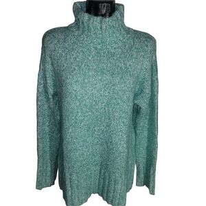 Eddie Bauer Aqua Rest and Relax Funnel Neck Sweater Size M